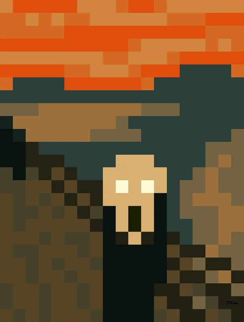 El Grito - Edvard Munch (pixel art)