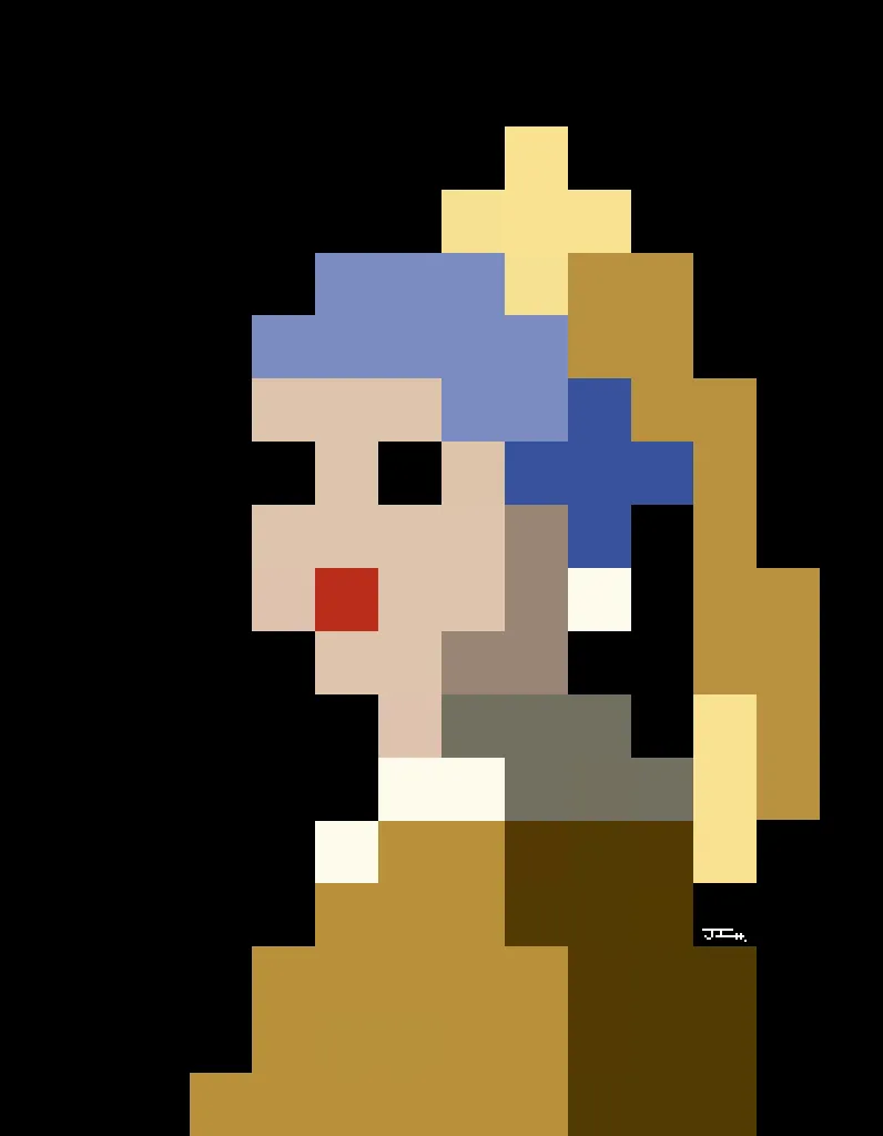 La Joven de la Perla - Johannes Vermeer (pixel art)