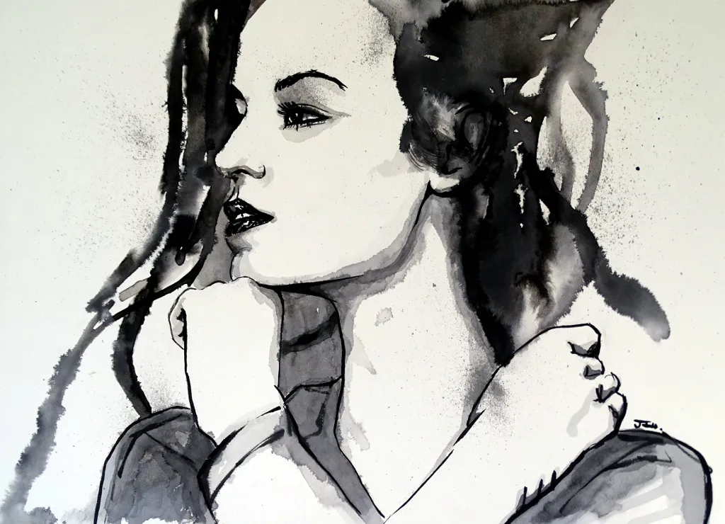 Quinta acuarela. Modelo con rastas