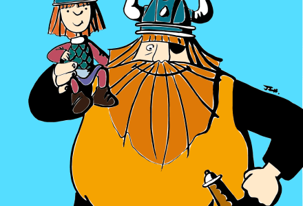 Vickie el Vikingo y Halvar de Flake (color)