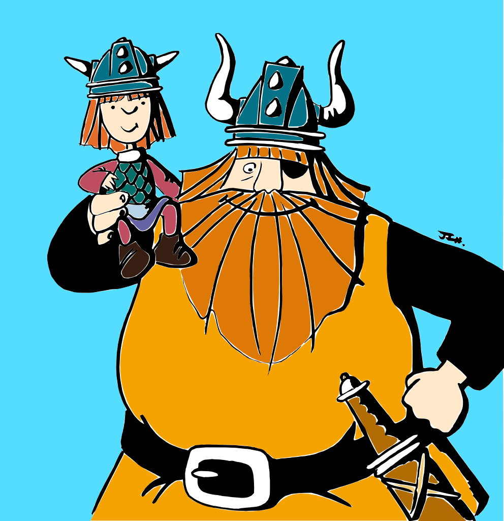 Vickie el Vikingo y Halvar de Flake (color)