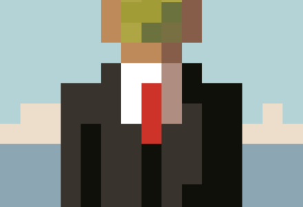 The son of a man - René Magritte (pixel art)