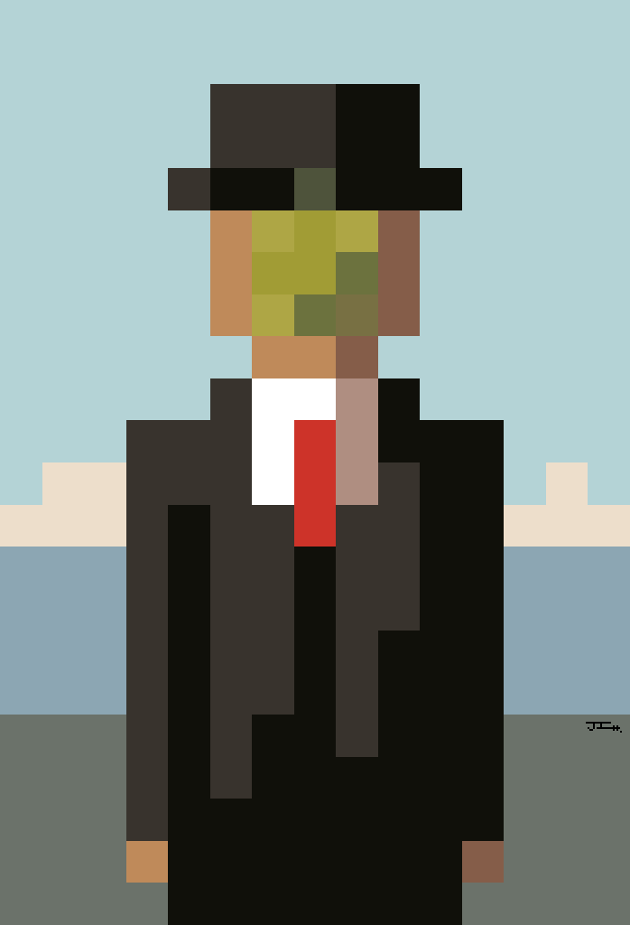 The son of a man - René Magritte (pixel art)
