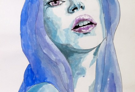 Segunda acuarela. La chica azul