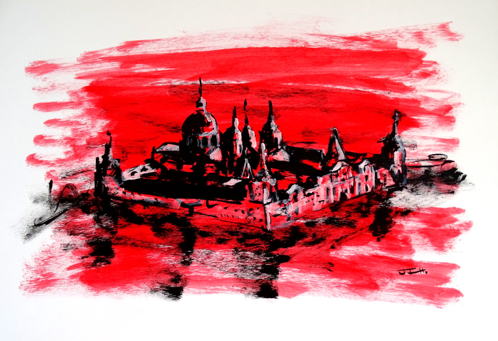 Monasterio desde el mirador, versión rojo